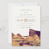 ボホウォーターの色の砂漠の風景の結婚式の招待 サンキューカード (正面)