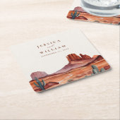 ボホウォーターの色の結婚砂漠 スクエアペーパーコースター (アングル)