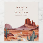 ボホウォーターの色の結婚砂漠 ワインラベル (シングルラベル)