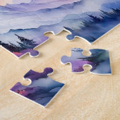 ボホウォーターの色Raの下の魔法のユニコーン白熱［赤熱］光を放つ ジグソーパズル (側面)