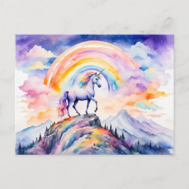 ボホウォーターの色Raの下の魔法のユニコーン白熱［赤熱］光を放つ ポストカード