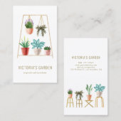 ボホウォーターカラーぶら下がったズハウスプラント子供部屋 名刺 (正面/裏面)