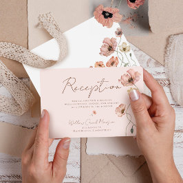 ボホウォーターカラーアイスランドポピーフラワーズ披露宴 エンクロージャーカード