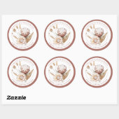 ボホウォーターカラーアパレルブティック – ワイルドフラワーズ ラウンドシール (シート)