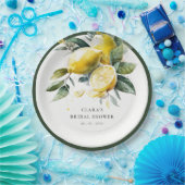 ボホウォーターカラーイエローレモンガーデンブライダルシャワー ペーパープレート (パーティー)