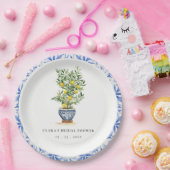 ボホウォーターカラーイエローレモンツリーブライダルシャワー ペーパープレート (パーティー)