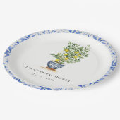 ボホウォーターカラーイエローレモンツリーブライダルシャワー ペーパープレート (アングル)