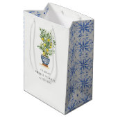 ボホウォーターカラーイエローレモンツリーブライダルシャワー ミディアムペーパーバッグ (裏面アングル)