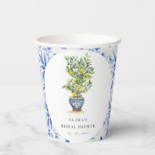 ボホウォーターカラーイエローレモンツリーブライダルシャワー 紙コップ (裏面)