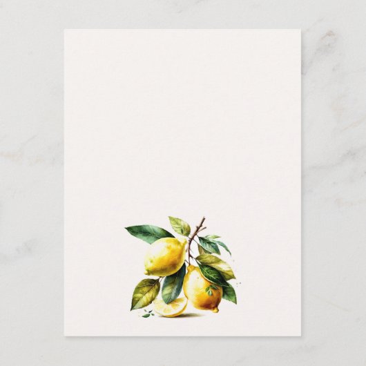 ボホウォーターカラーイエローレモン庭園の結婚式詳細 エンクロージャーカード (裏面)