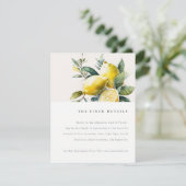ボホウォーターカラーイエローレモン庭園の結婚式詳細 エンクロージャーカード (スタンド正面)