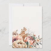 ボホウォーターカラーオータムフローラバンチブライダルシャワー 招待状 (裏面)