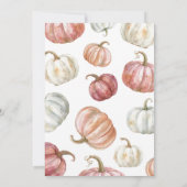 ボホウォーターカラーカボチャ赤ちゃんシャワー 招待状 (裏面)