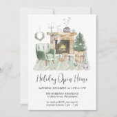 ボホウォーターカラークリスマスホリデーオープンハウス 招待状 (正面)