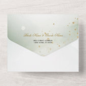 ボホウォーターカラーグリーナリーモダンフローラ結婚ズ オールインワン招待状 (裏面)