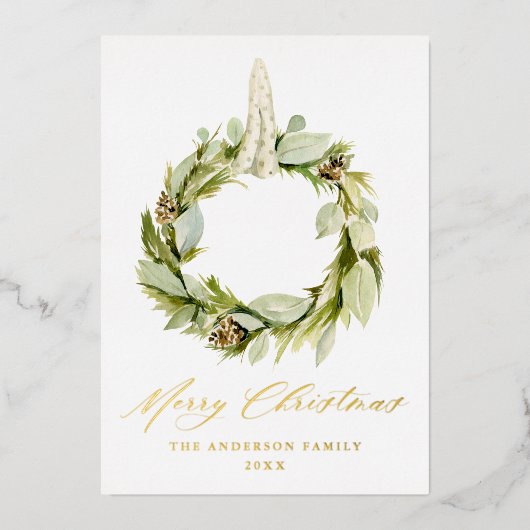 ボホウォーターカラーグリーナリーリース 箔シーズンカード (正面)