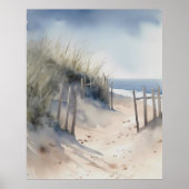 ボホウォーターカラーコースタルパノラマアート ポスター (正面)