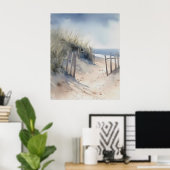 ボホウォーターカラーコースタルパノラマアート ポスター (ホームオフィス)