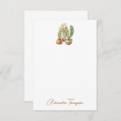 ボホウォーターカラーサボスパンパスプラントブライダルシャワー サンキューカード (正面/裏面)