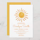 ボホウォーターカラーサンシャインベビーシャワー招待状 招待状 (正面/裏面)