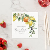 ボホウォーターカラーシトラスレモンオレンジブライダルシャワー スタンダードカクテルナプキン (インサイチュ)