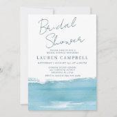 ボホウォーターカラーシーブルーブライダルシャワー 招待状 (正面)