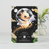 ボホウォーターカラーダック誕生日 招待状 (スタンド正面)