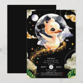 ボホウォーターカラーダック誕生日 招待状 (正面/裏面)