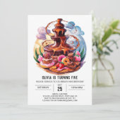 ボホウォーターカラーチョコレート誕生日 招待状 (スタンド正面)