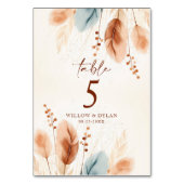 ボホウォーターカラーテラコッタパンパスグラスベージュブルー テーブルナンバー (裏面)