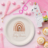 ボホウォーターカラーテラコッタレインボーベビーシャワー ペーパープレート (パーティー)
