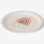 ボホウォーターカラーテラコッタレインボーベビーシャワー ペーパープレート (アングル)