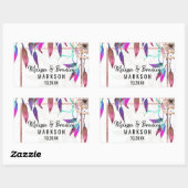 ボホウォーターカラードリームキャッチャーバラ金ゴールド結婚ズ 長方形シール (シート)