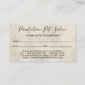 ボホウォーターカラーパピードッグズペットトリマーリマインダー 予約カード (裏面)