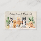 ボホウォーターカラーパピードッグズペットトリマーリマインダー 予約カード (正面)