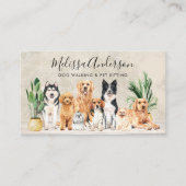 ボホウォーターカラーパピードッグ歩くドッグトリマーペット 名刺 (正面)