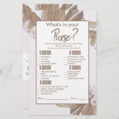 ボホウォーターカラーパンパスグラスブライダルシャワーゲーム (正面/裏面)