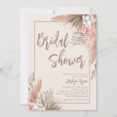 ボホウォーターカラーパンパスグラスブライダルシャワー 招待状 (正面)