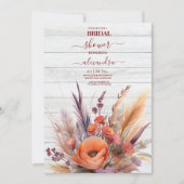 ボホウォーターカラーパンパスグラスブライダル 招待状 (正面)