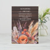 ボホウォーターカラーパンパスグラス結婚ズ 招待状 (スタンド正面)