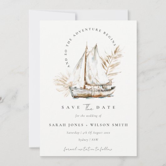 ボホウォーターカラーパームセーロボートシースケー結婚プ セーブザデート (正面)