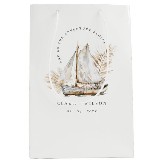 ボホウォーターカラーパームセーロボートシースケー結婚プ ミディアムペーパーバッグ (正面)