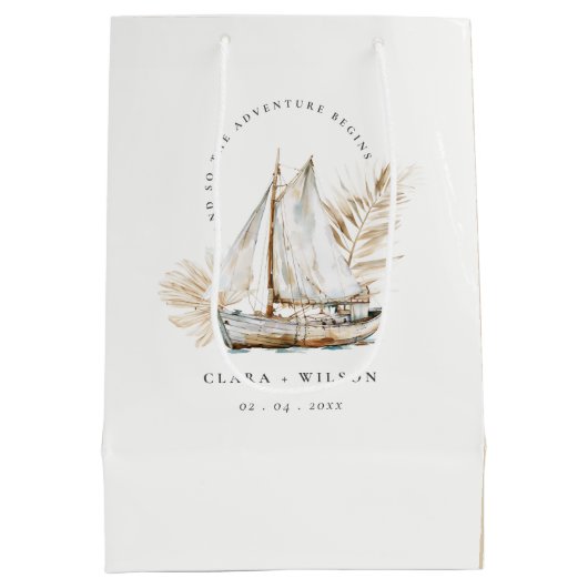 ボホウォーターカラーパームセーロボートシースケー結婚プ ミディアムペーパーバッグ (裏面)