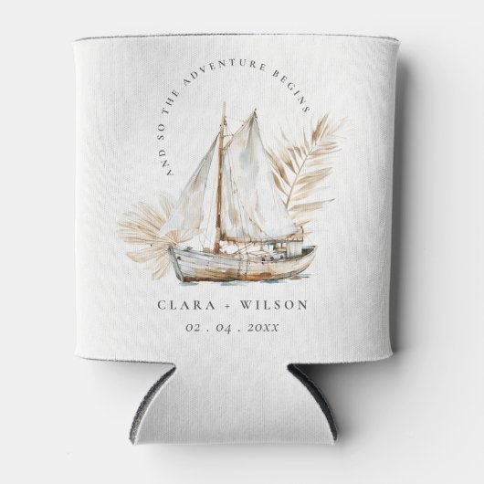 ボホウォーターカラーパームセーロボートシースケー結婚プ 缶クーラー (正面)