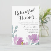 ボホウォーターカラーピンク花模様リハーサルディナー 招待状 (スタンド正面)