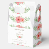 ボホウォーターカラーピンク&アイボリー緑フローラ フェイバーボックス (オープン)