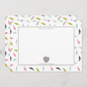 ボホウォーターカラーフェザーグレーアップル先生 ノートカード (正面/裏面)