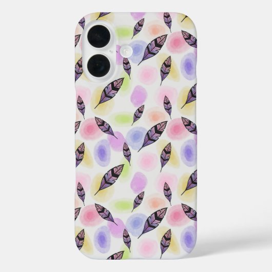 ボホウォーターカラーフェザーズパステル素朴シック Case-Mate iPhoneケース (裏面)