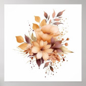 ボホウォーターカラーフラワースプラッシュアート（ばちゃばちゃ）跳ねる ポスター (正面)