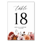 ボホウォーターカラーフラワーズガーランド秋の結婚式 テーブルナンバー (裏面)